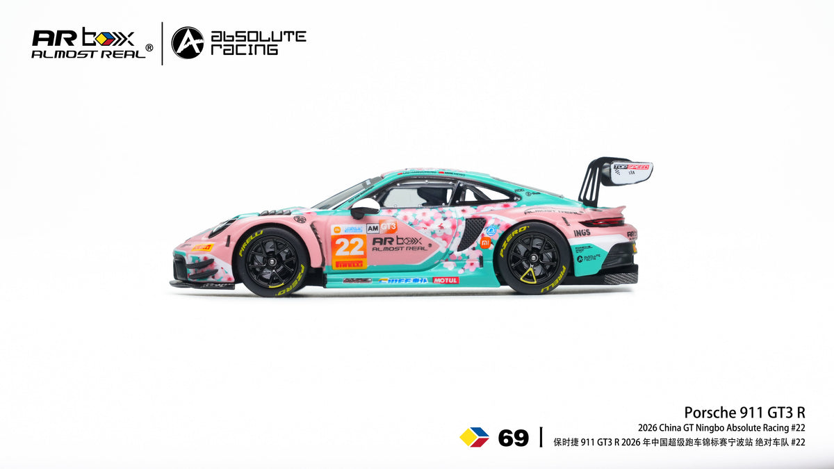 [Preorder] AR Box 1:64 Porsche 911 GT3 R 2026 China GT Ningbo Absolute Racing #22 640007001