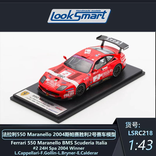 [Preorder] Looksmart 1:43 Ferrari 550 Maranello 2004 Spa 24H BMS Scuderia ltalia Winner No. 2 LSRC218