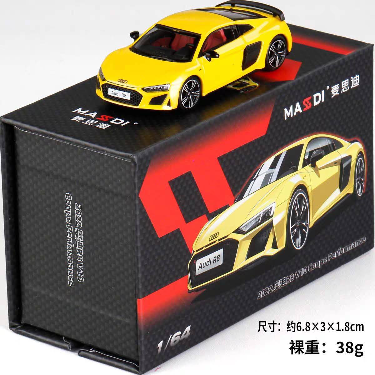 Massdi 1:64 Audi R8 V10 Coupe Performance 2022 (8 Colours)