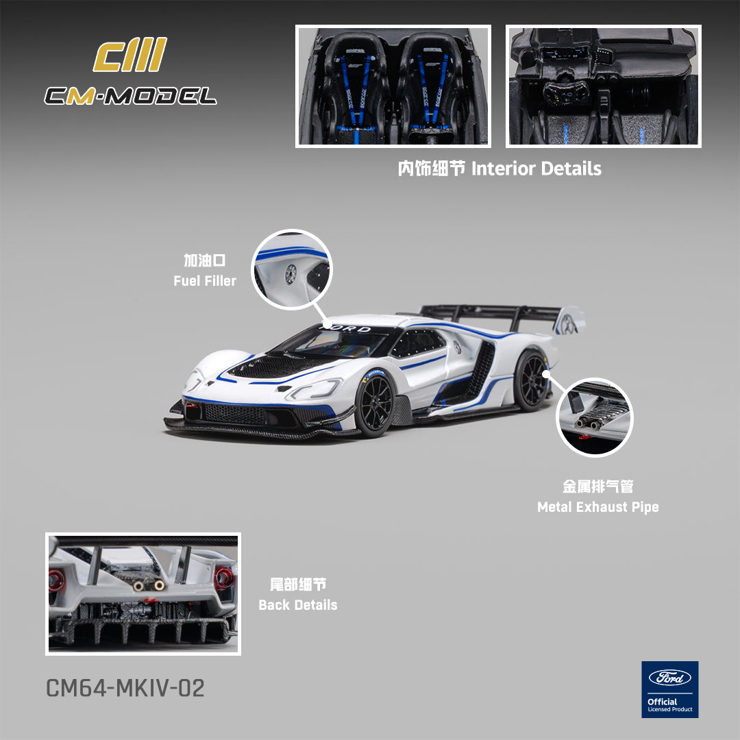 [Preorder] CM Model 1:64 Ford GT Mk IV  Frozen White & Sonic Blue Pearl J-1 CM64-MKIV-02