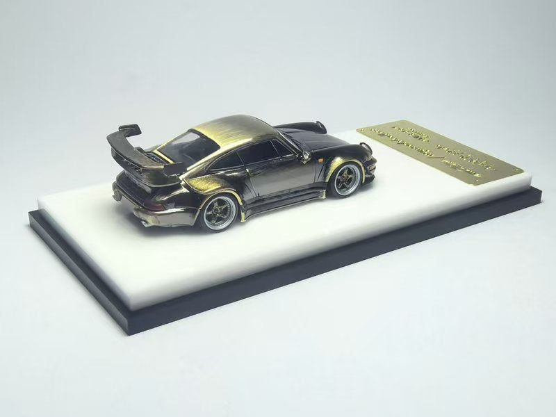 [Preorder] Model Collect 1:64 Porsche RWB964 High Wing Chrome Bronze Brushed Livery MC640024I