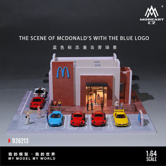 [Preorder] MoreArt 1:64 MCDONALD'S WITH THE BLUE LOGO SCENE MO936213