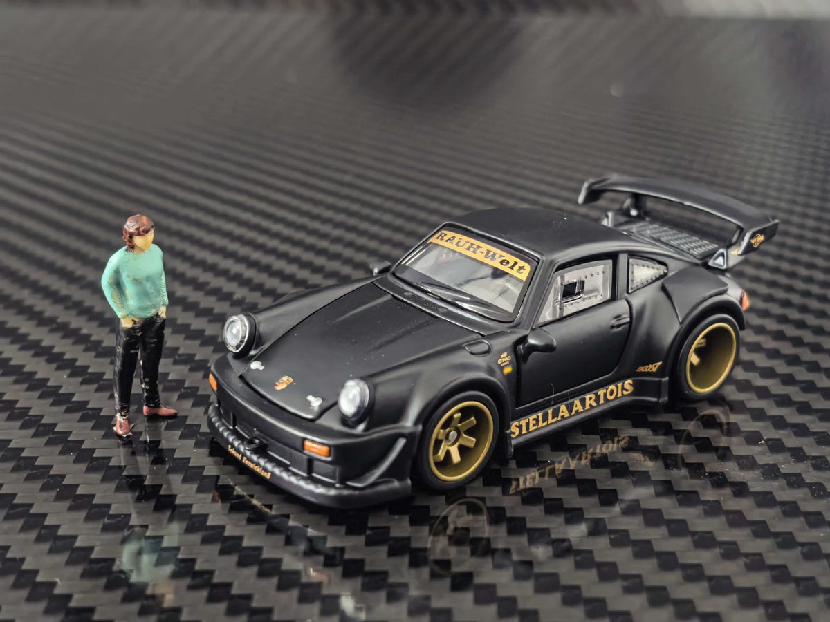 [Preorder] HG Model 1:64 Porsche RWB930 STELLA ARTOIS-Matte Black Livery
