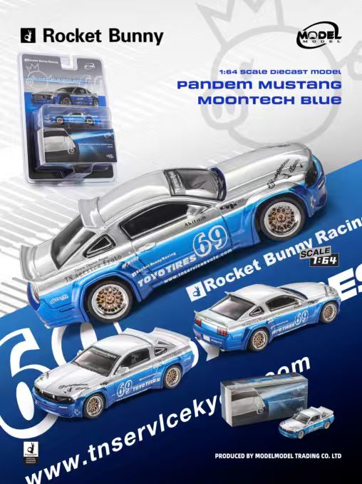 [Preorder] ModelModel 1:64 Pandem Mustang Blue Silver MM64-PM-009