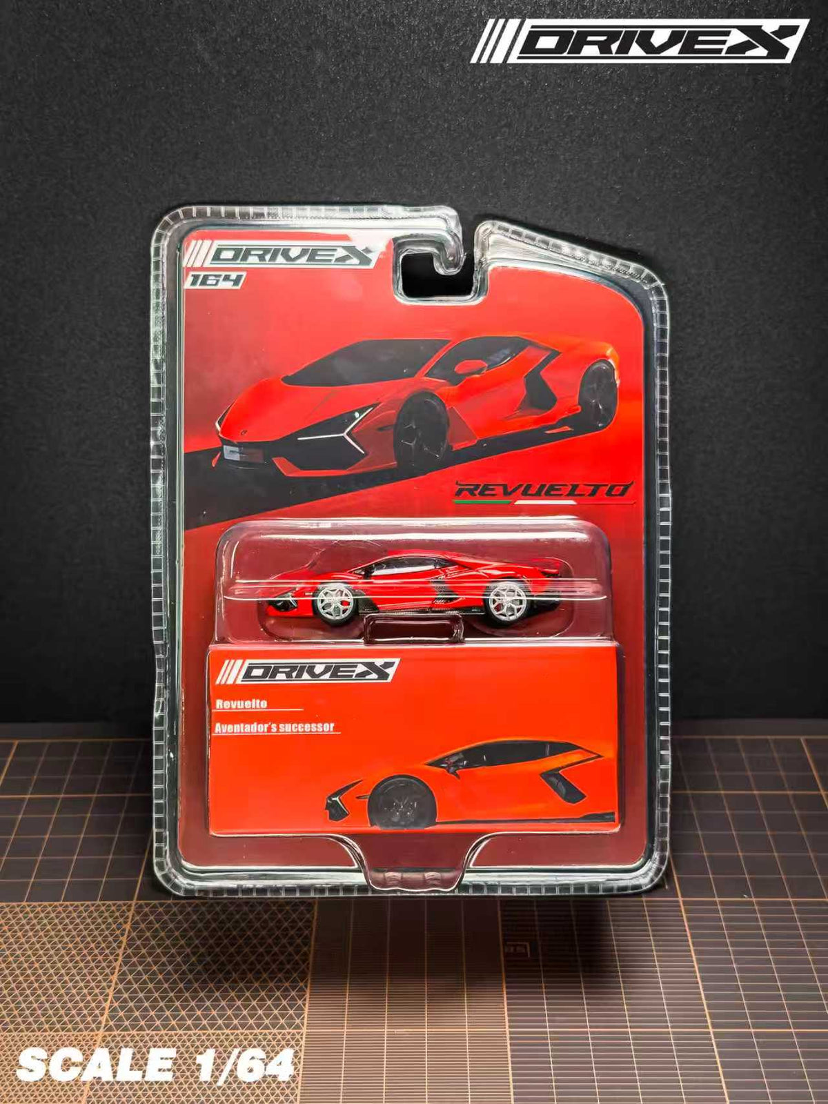 Drive X 1:64 Lamborghini Revuelto Hanging Card Board (7 Colours)