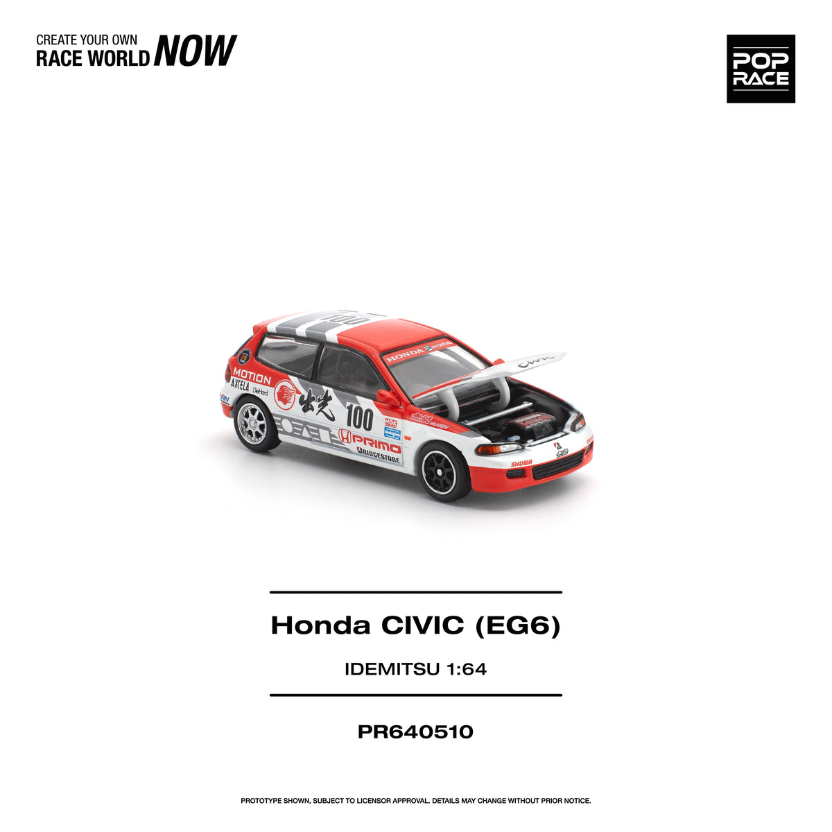 [Preorder] POPRACE 1:64 Honda Civic (EG6) IDEMITSU MOTION INFINITE PR640510