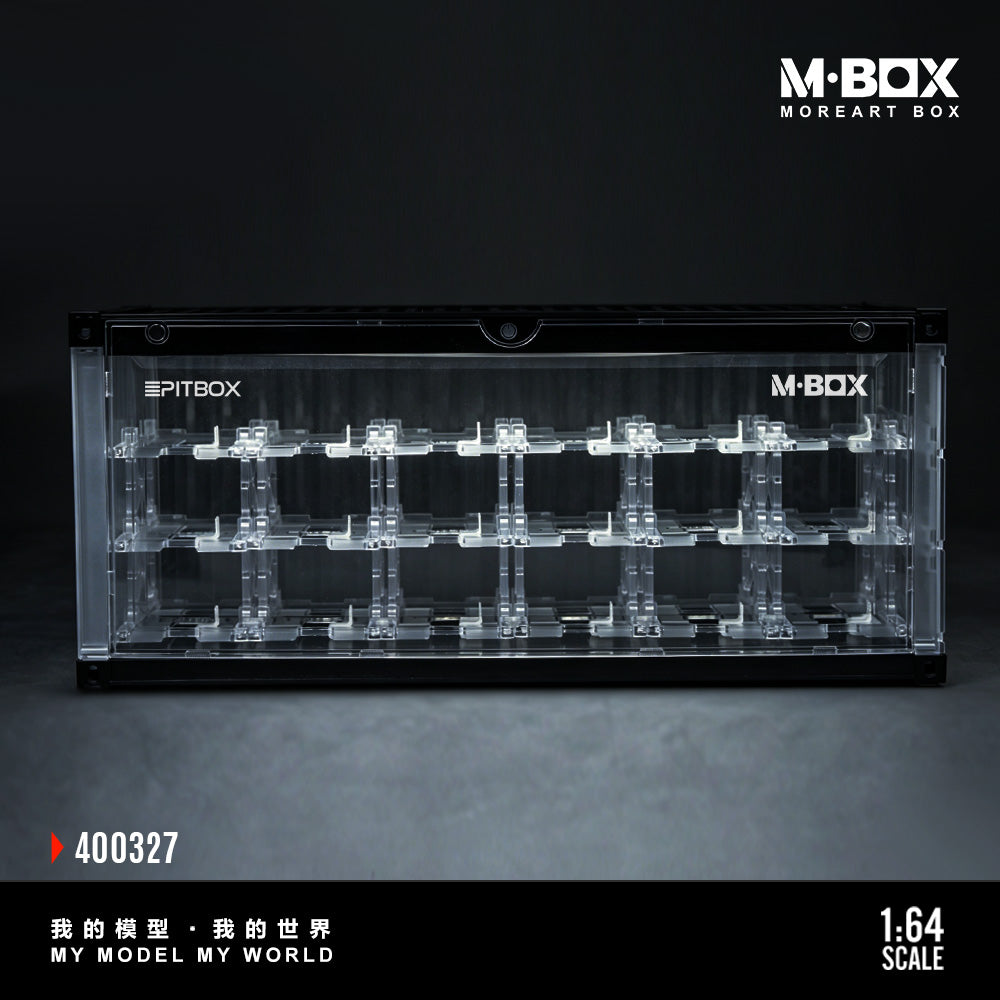 [Preorder] MBOX x PITBOX 1:64 TRANSPARENT THREE-DIMENSIONALPARKING RACK SCENE MB400327