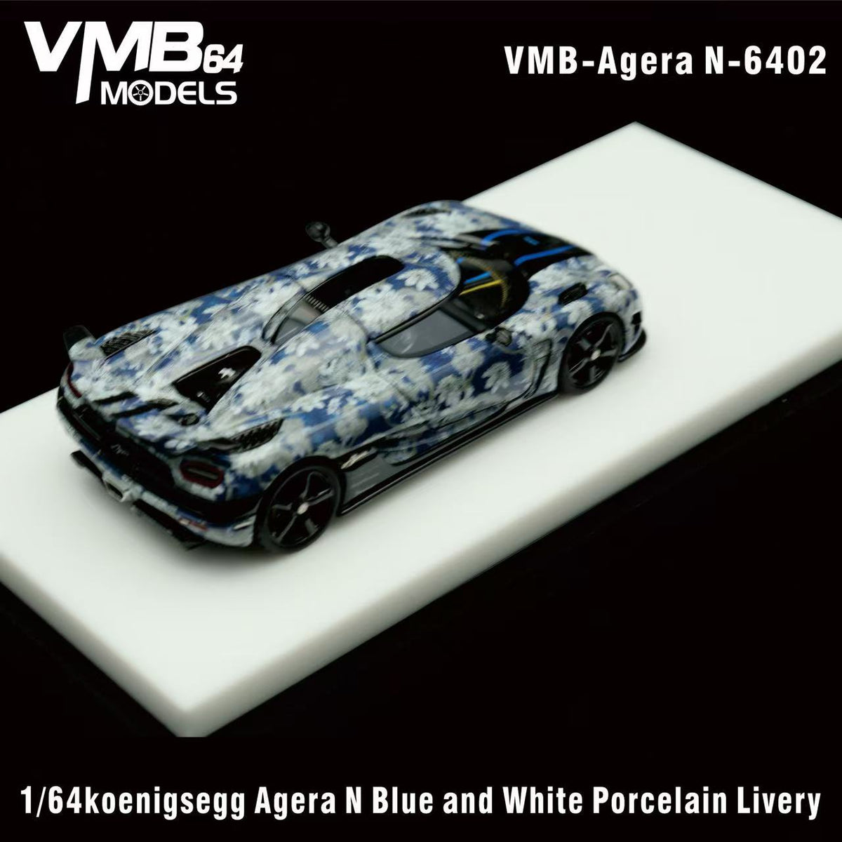 [Preorder] VMB 1:64 Koenigsegg Agera Blue and White Porcelain Livery VMB-AgeraN-6402