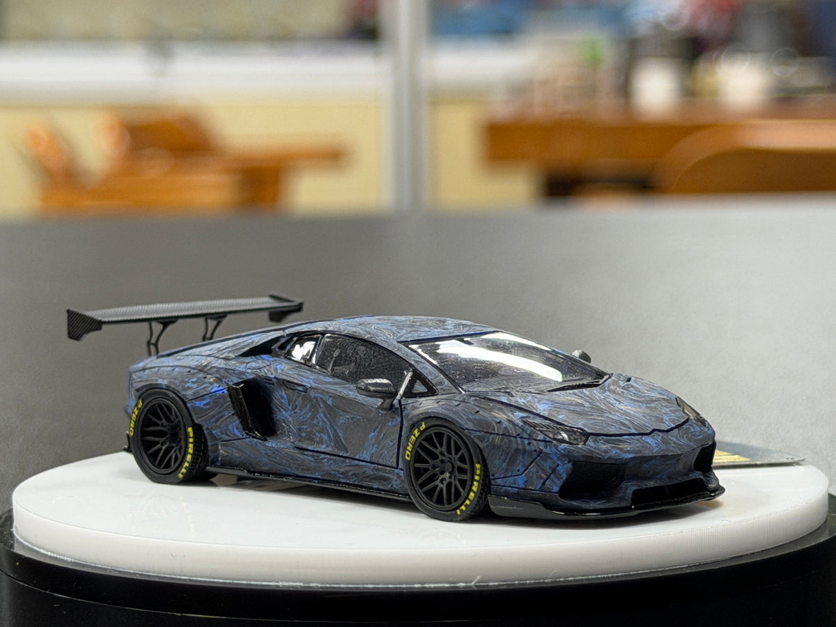 PGM 1:64 Lamborghini LB700 Blue Carbon Real Carbon