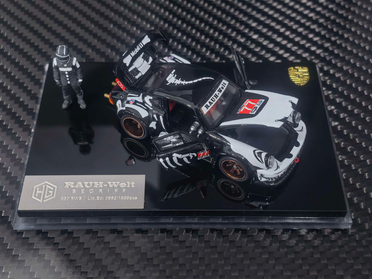 [Preorder] FG 1:64 RWB 930 #77 Bone Dragon Black/White Livery + Rider Figure HG6426104