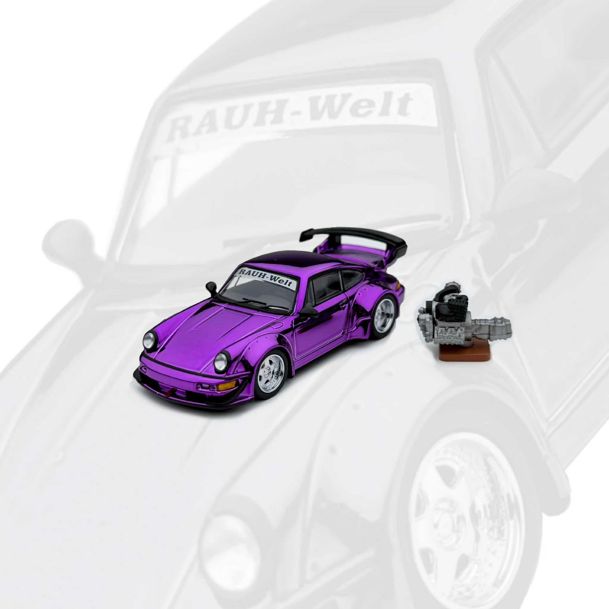 MOTORHELIX 1:64 Porsche RWB 964 Chrome Purple M62111DZ-YJ