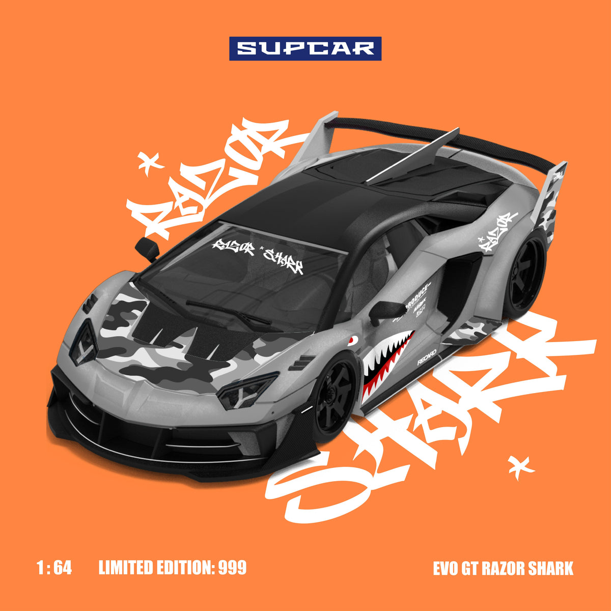 [Preorder] SUPCAR 1:64 Lamborghini GTEVO Shark Mouth Livery SC643834