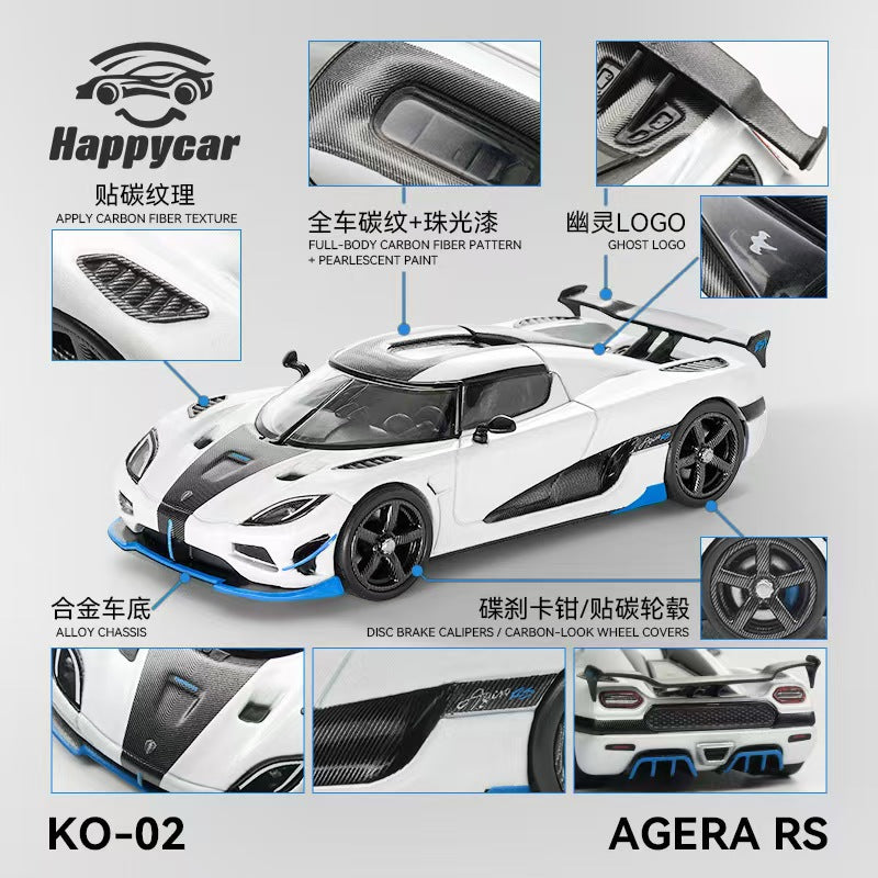 [Preorder] HappyCar 1:64 Koenigsegg Agera RS (2 Variants)