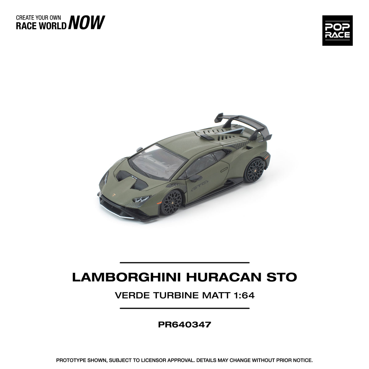 [Preorder] POPRACE 1:64 LAMBORGHINI HURACAN STO VERDE TURBINE MATT PR640347