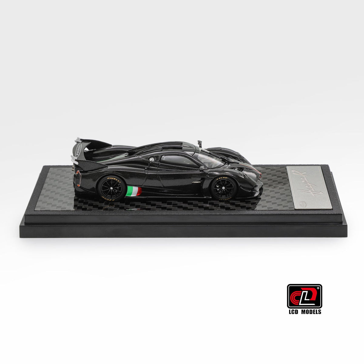 [Preorder] LCD 1:64 Pagani Huayra R Carbon Black with Italian flag LCD64028-CBI