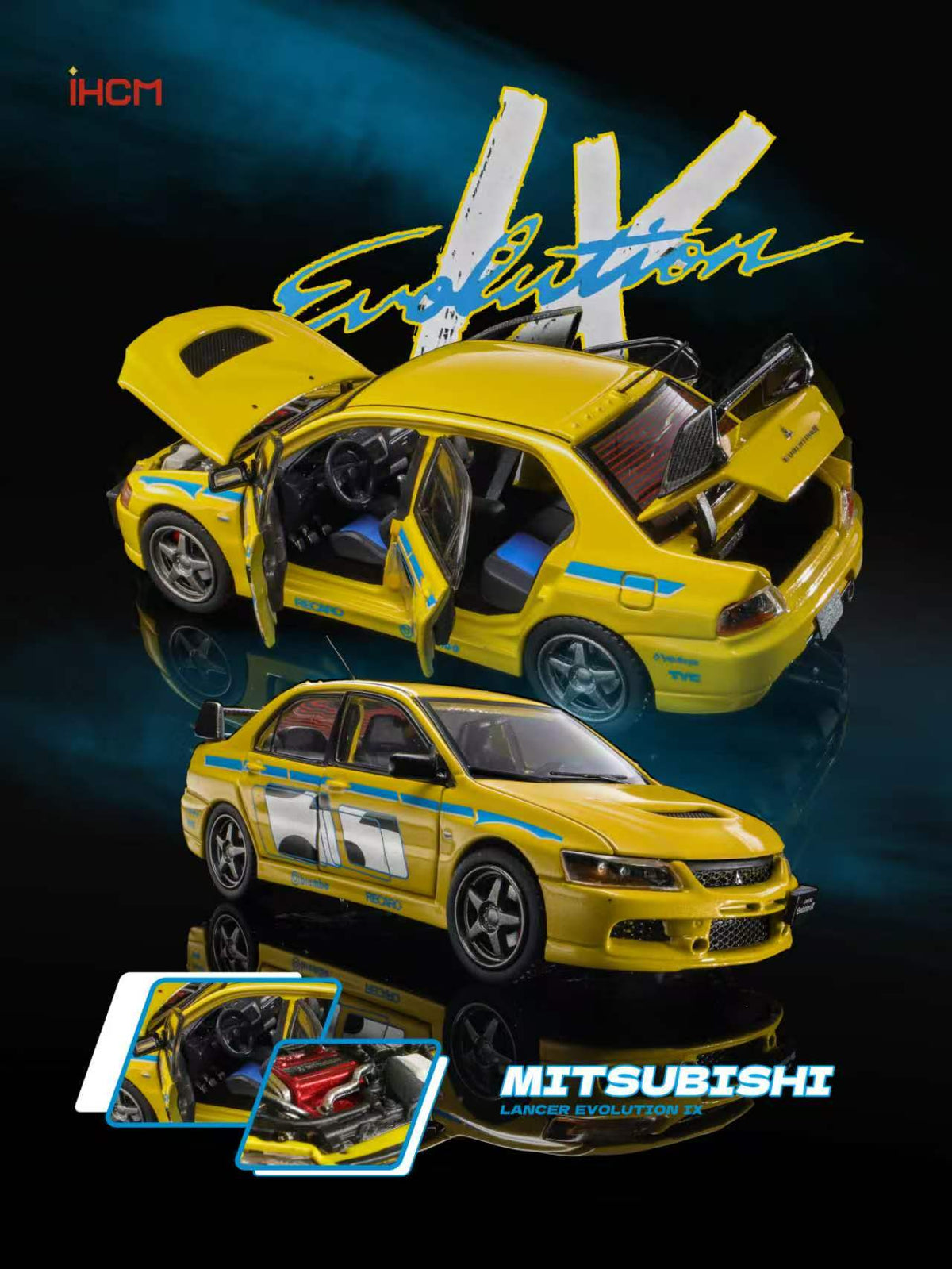 [Preorder] IHCM 1:64 MITSUBISHI LANCER EVIUTION IX GSR Yellow