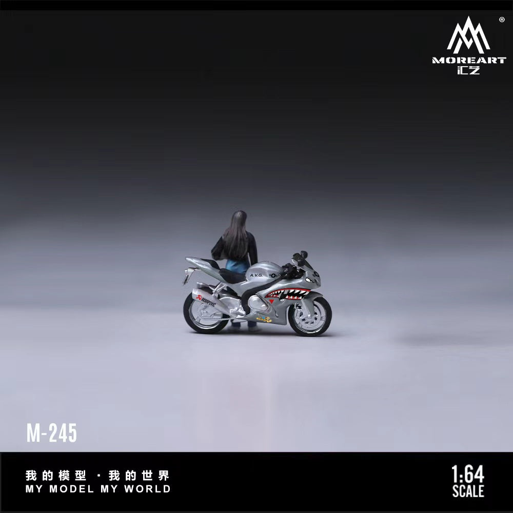 [Preorder] MoreArt 1:64 Shark Mouth Painted Leather Female Rider MO222245
