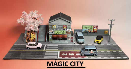 Magic City 1:64 Japanese hot spring house & Shin-chan Parking Lot Scene 110086