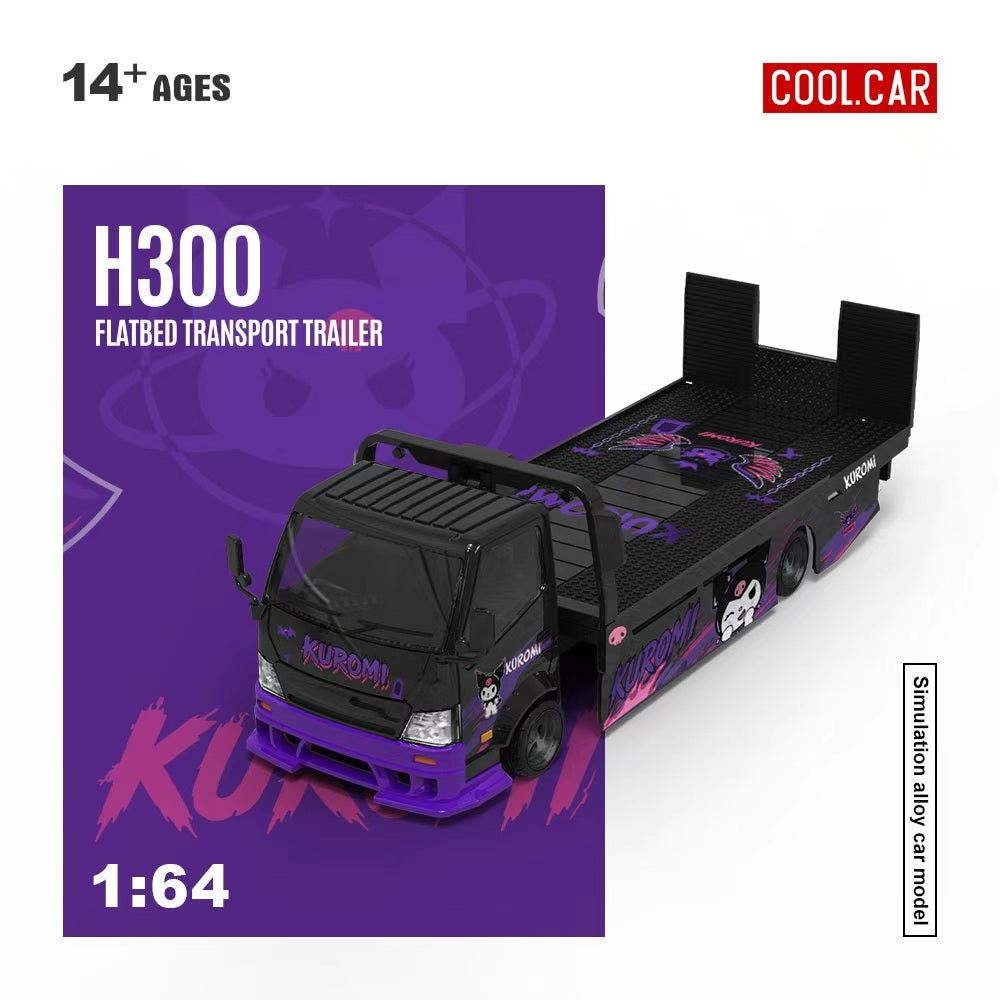 [Preorder] Cool Car 1:64 H300 FLATBED TRANSPORT TRAILER Kuromi Purple CC647240