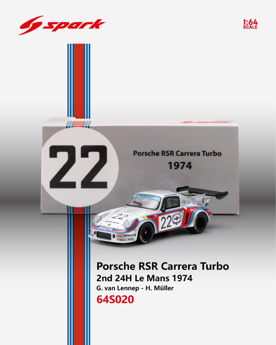 [Preorder] Spark 1:64 Porsche 911 Carrera RSR (7 Colours) 64S020/64S030/64S031/64S032/64S033/64S034/64S054