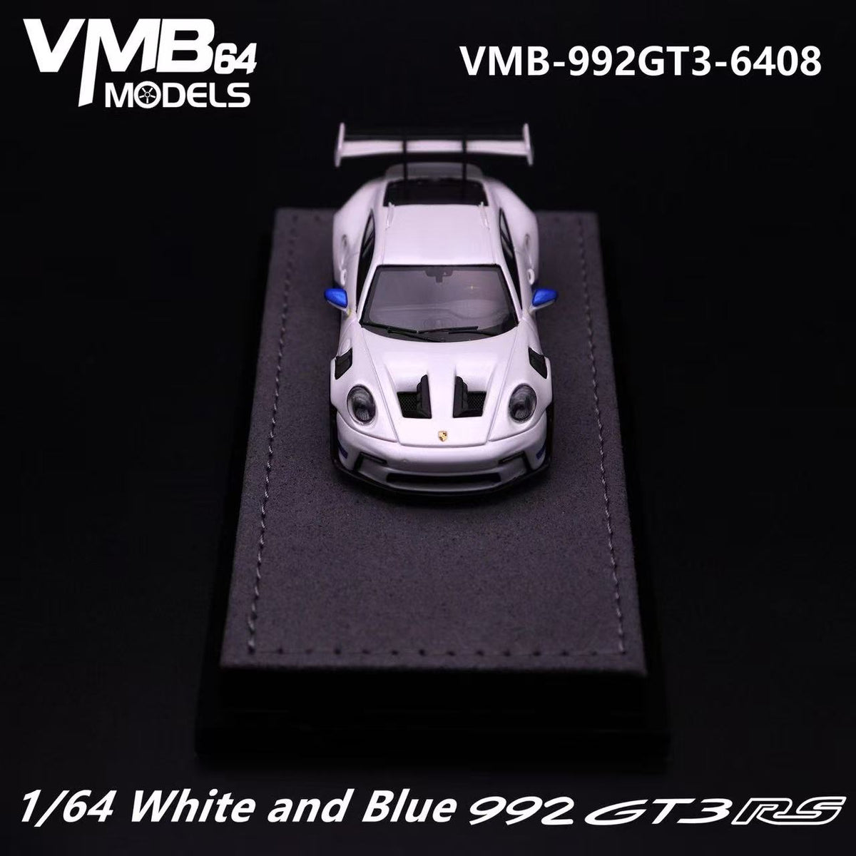 [Preorder] VMB 1:64 992 GT3 RS White and Blue VMB-992GT3-6408