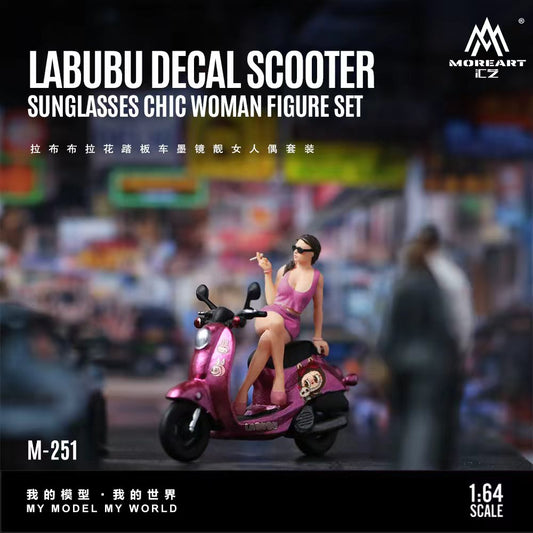 [Preorder] MoreArt 1:64 LABUBU Decal Scooter Sunglasses Chic Woman Figure Set MO222251