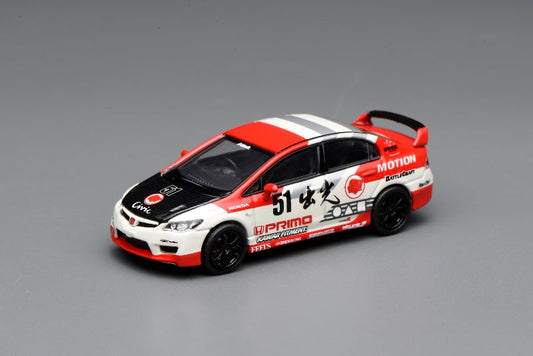 [Preorder] MOTORHELIX 1:64 Honda Civic TYPE R (FD2) Idemitsu Motion Red M65437