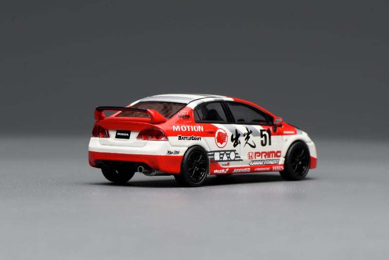 [Preorder] MOTORHELIX 1:64 Honda Civic TYPE R (FD2) Idemitsu Motion Red M65437