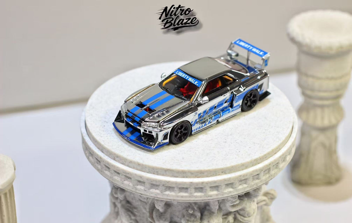 [Preorder] Nitro Blaze 1:64 Skyline ER34 LB Super Silhouette Widebody (2 Versions)