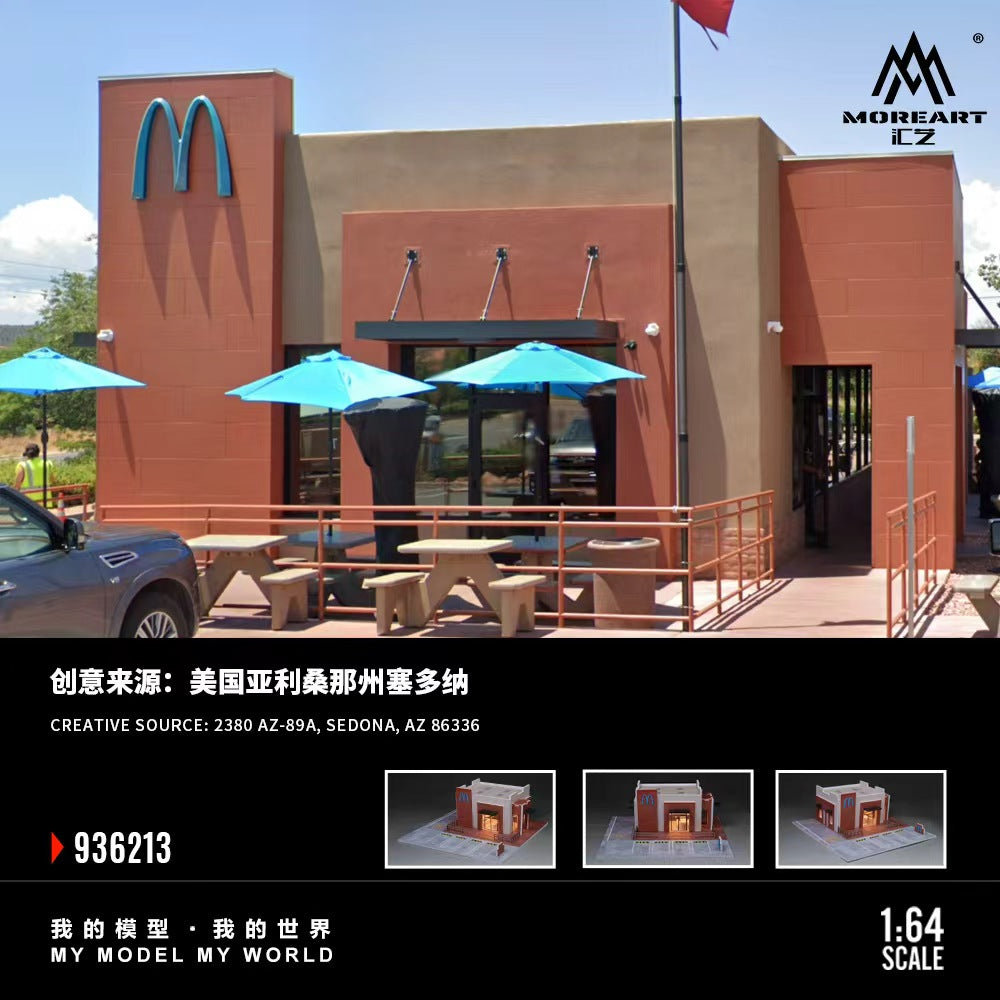 [Preorder] MoreArt 1:64 MCDONALD'S WITH THE BLUE LOGO SCENE MO936213