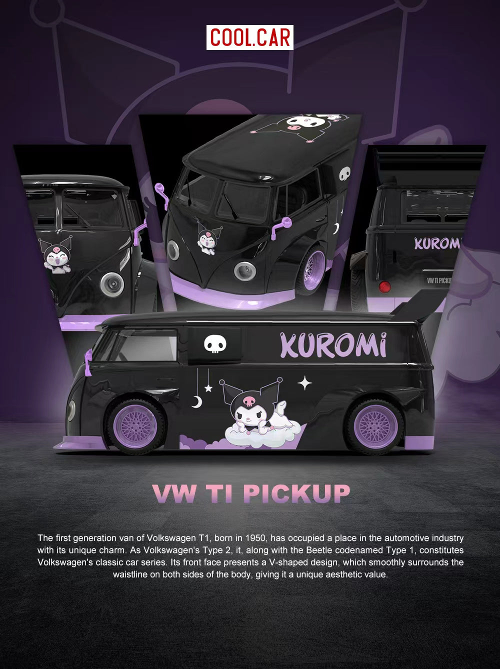 [Preorder] Cool Car 1:64 Volkswagen TI PICKUP Kuromi Purple CC642954
