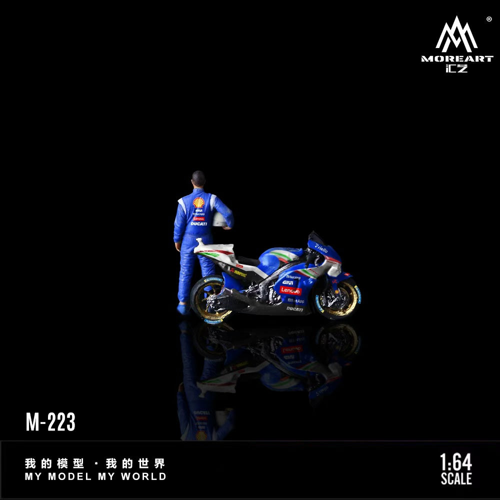 MoreArt 1:64 DUGATI MOTOGP BLUE NO.1 MOTORCYCLE RAGING DRIVER SET MO222223
