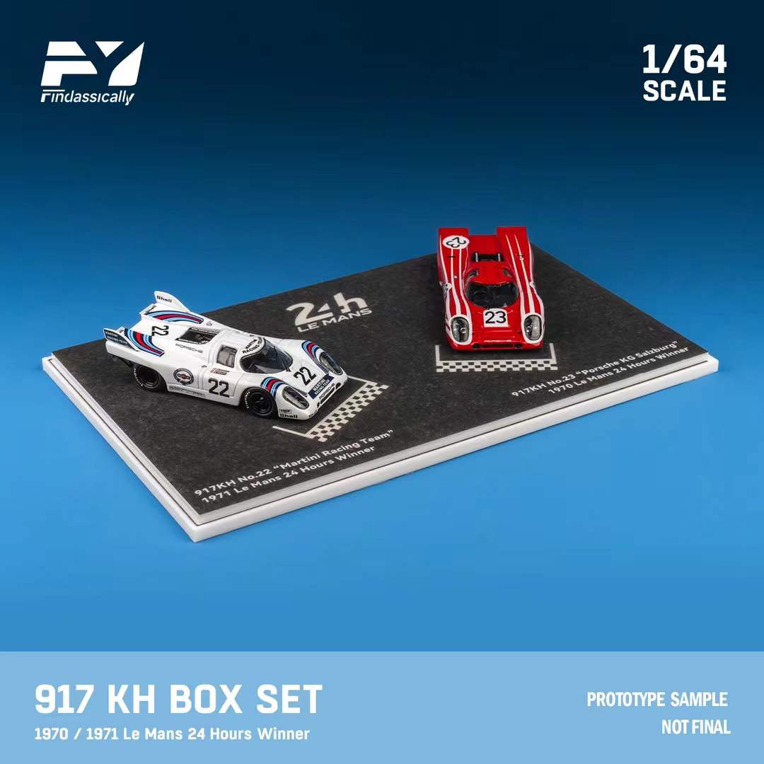 [Preorder] Findclassically 1:64 Porsche 917K 22# Martini and 23# Red Double Car Set