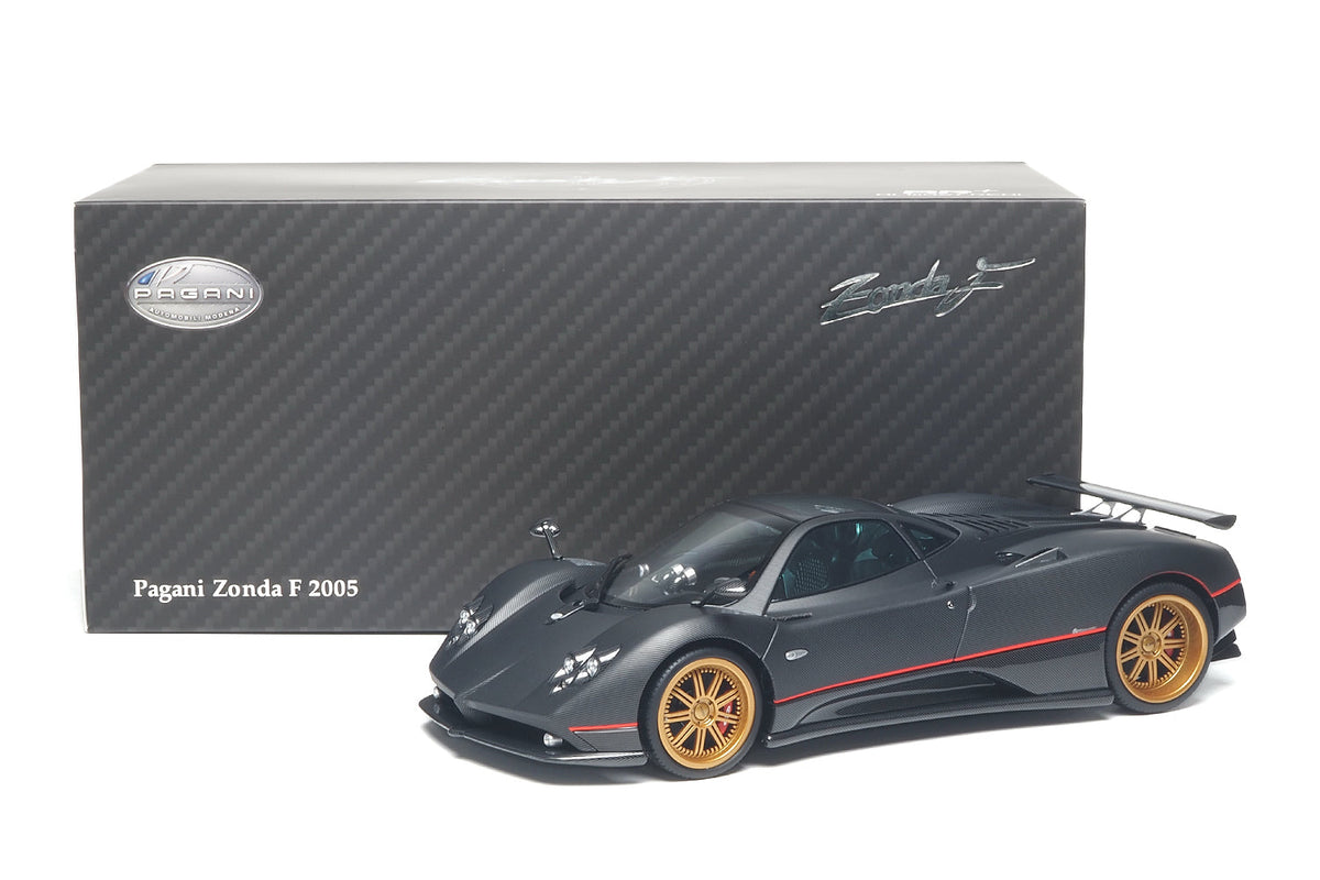 [Preorder] Almost Real 1:18 Pagani Zonda F - 2005 - Matt Carbon Black with Red Stripe 850411001