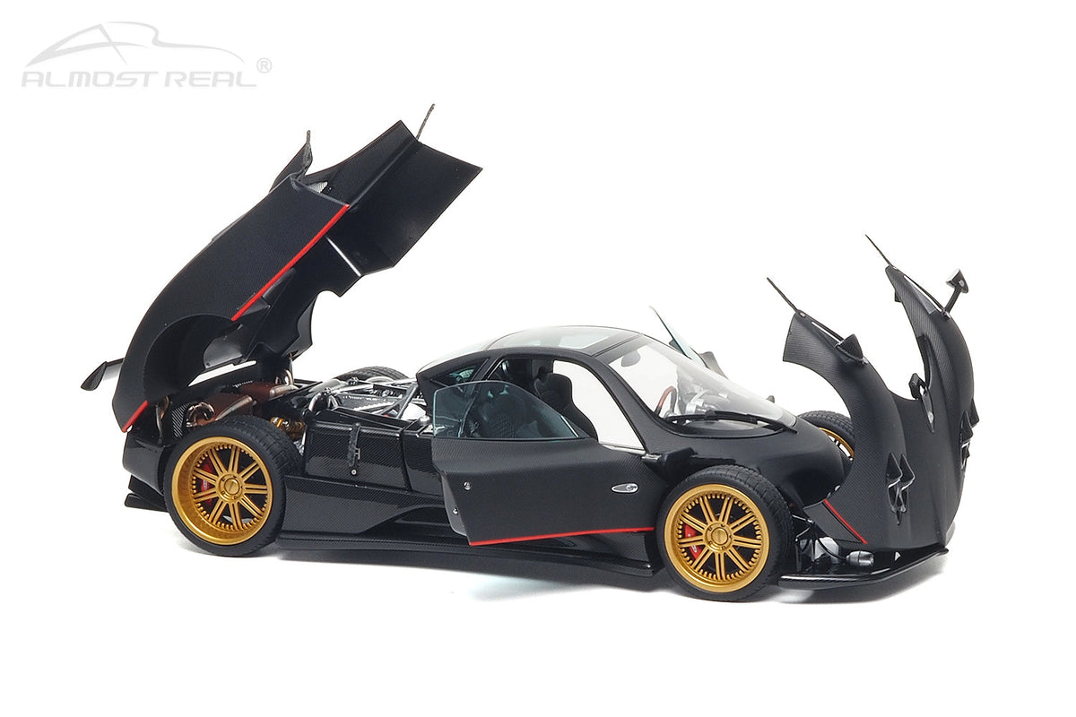[Preorder] Almost Real 1:18 Pagani Zonda F - 2005 - Matt Carbon Black with Red Stripe 850411001