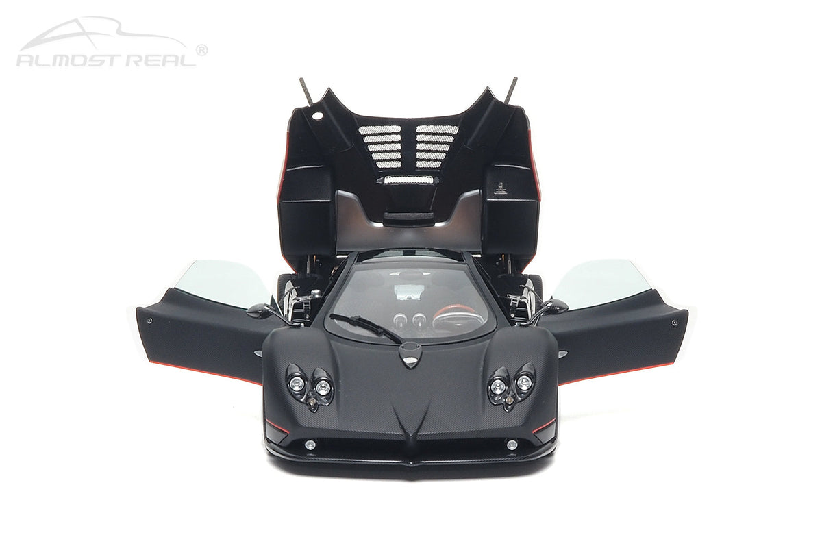 [Preorder] Almost Real 1:18 Pagani Zonda F - 2005 - Matt Carbon Black with Red Stripe 850411001