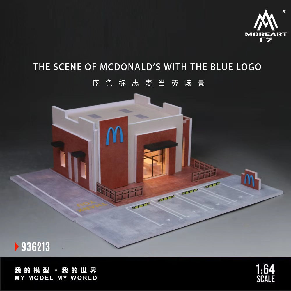 [Preorder] MoreArt 1:64 MCDONALD'S WITH THE BLUE LOGO SCENE MO936213