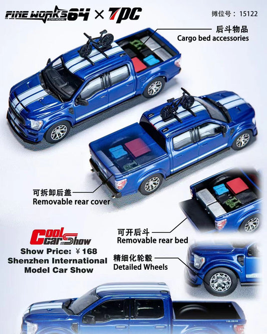 Fine works64 X TPC 1:64 Ford Shelby Pickup F150 Blue