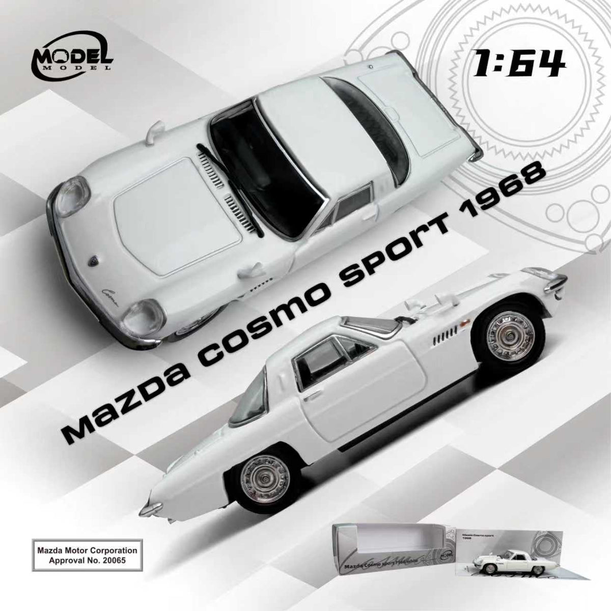 [Preorder] Model Model 1:64 Mazda Cosmo Sport No.19 of Marathon De La Route 1968 MM64-MCS-002
