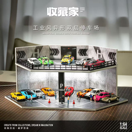 [Preorder] SHOU CANG JIA 1:64 INDUSTRIAL DOUBLE-DECK PARKING GARAGE SCJ-82079