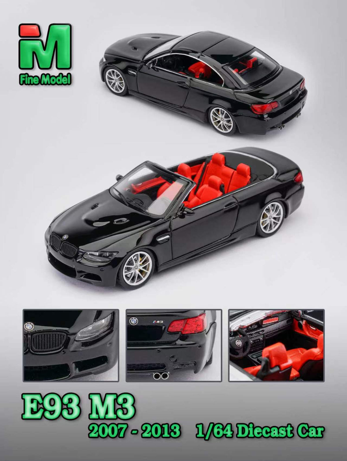 [Preorder] Fine Model 1:64 BMW M3 E93 (4 Colours)
