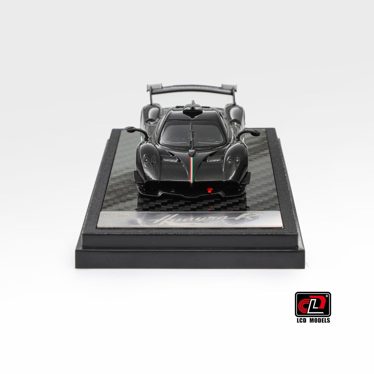 [Preorder] LCD 1:64 Pagani Huayra R Carbon Black with Italian flag LCD64028-CBI
