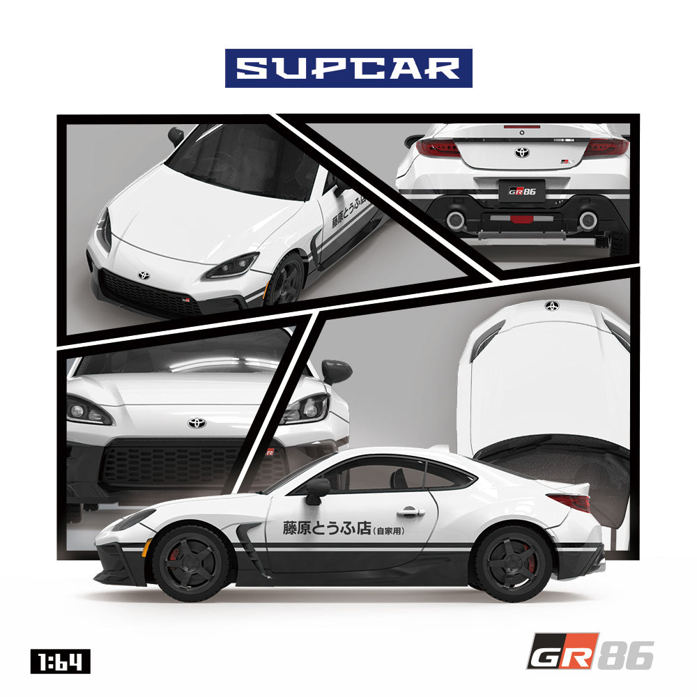 [Preorder] SUPCAR 1:64 Toyota GR86 Fujiwara Tofu Shop Livery SC648602