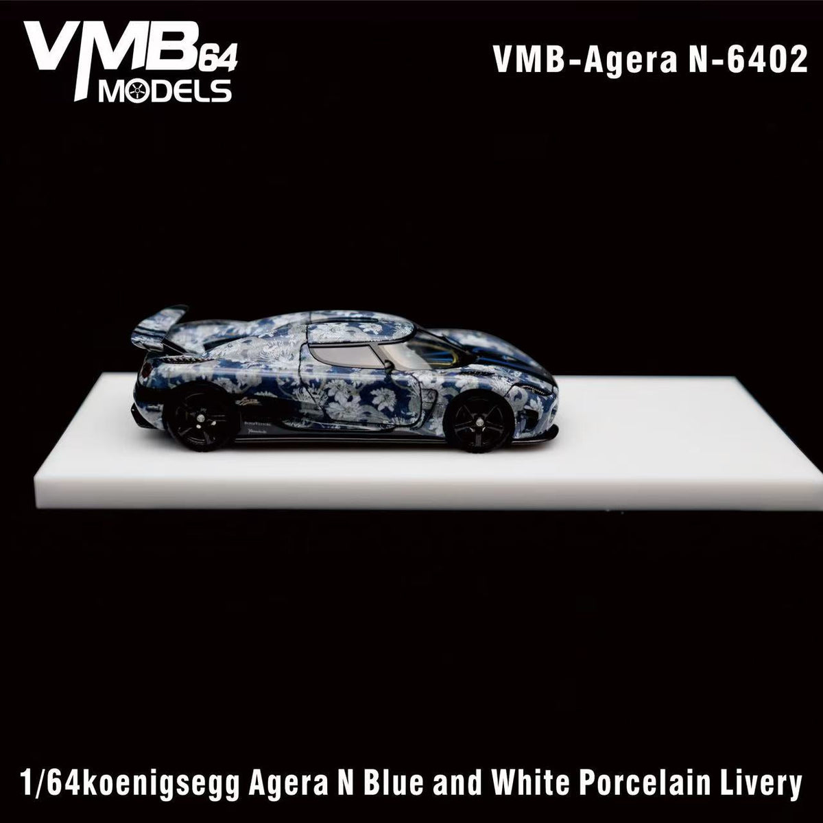 [Preorder] VMB 1:64 Koenigsegg Agera Blue and White Porcelain Livery VMB-AgeraN-6402