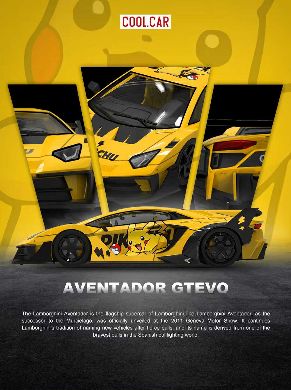 [Preorder] Cool Car 1:64 Lamborghini GTEVO Pikachu Livery CC643833