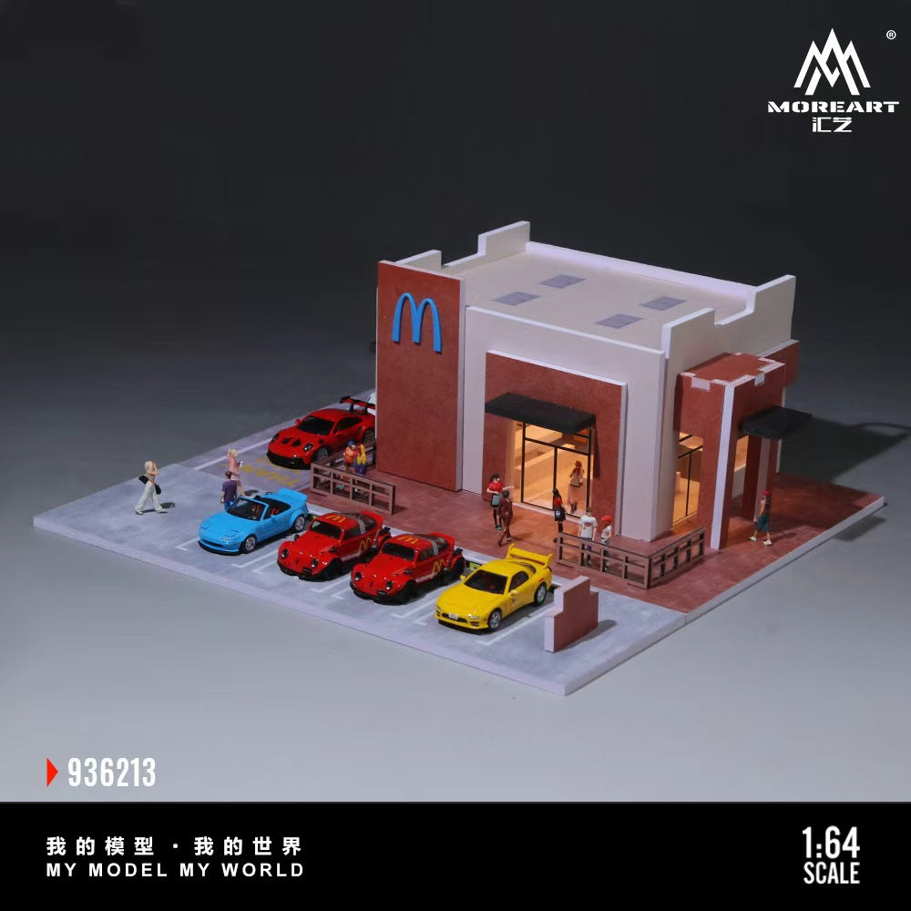 [Preorder] MoreArt 1:64 MCDONALD'S WITH THE BLUE LOGO SCENE MO936213