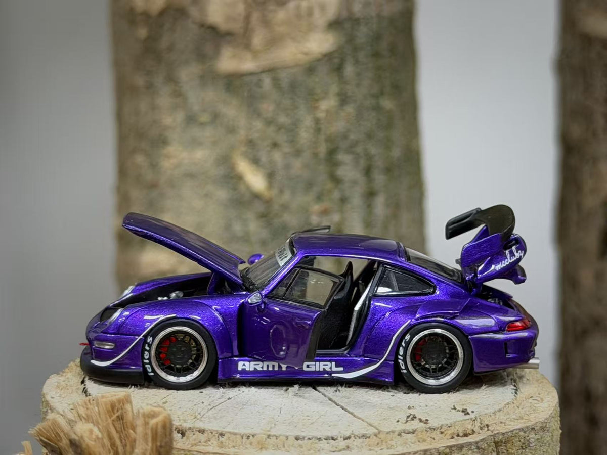 PGM 1:64 Porsche RWB 993 Metallic Purple (2 Versions) PGM-640314