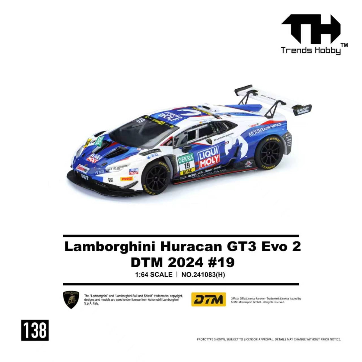 [Preorder] Trends Hobby 1:64 Lamborghini Huracan GT3 EVO2 - DTM 2024 #19 241083(H)
