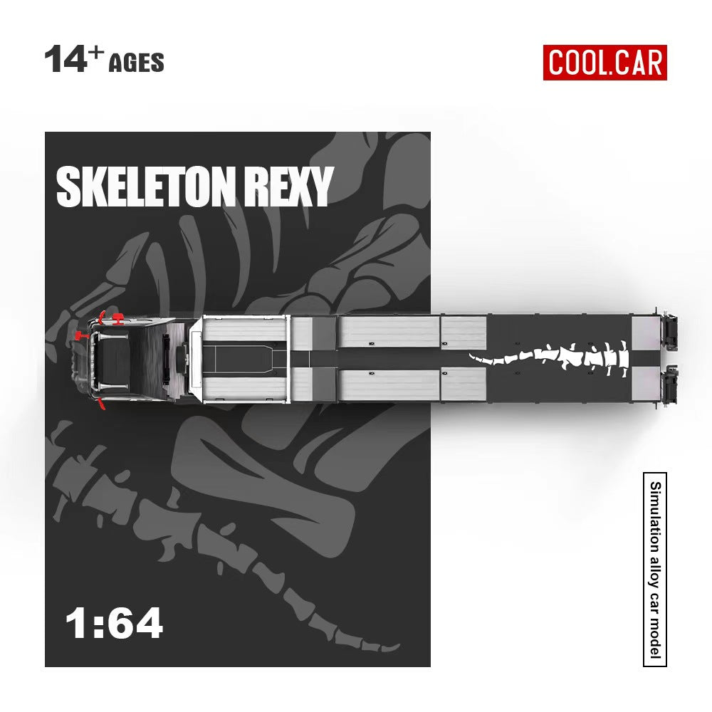 [Preorder] Cool Car 1:64 Scania flatbed trailer Skeleton Rexy Livery CC647505