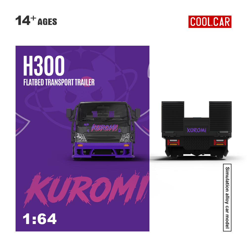 [Preorder] Cool Car 1:64 H300 FLATBED TRANSPORT TRAILER Kuromi Purple CC647240
